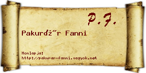 Pakurár Fanni névjegykártya