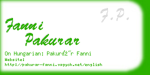 fanni pakurar business card